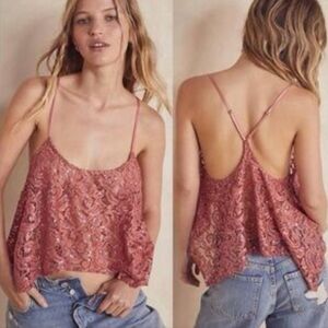 Free people fp intimately  Love Letter Cami sequined lace top xs